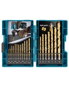 Makita D-67527 Metal drill bit set HSS-TiN 19-piece